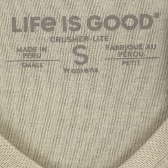 Life is Good Crusher Lite Leaf Tee Small Beige Long Sleeve Fall Shirt N32 - Picture 2 of 9